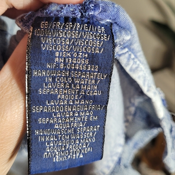 Coline Boho Button Down Ruffled Embroidered Viscose Top XXL - Picture 6 of 7